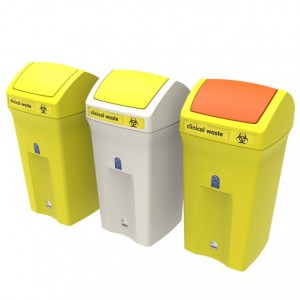 Envirobin 100 Clinical Waste Bins Flip Lids English - SQ